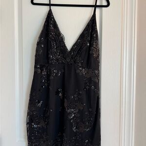Superdown Shimmering Black Sequin Dress